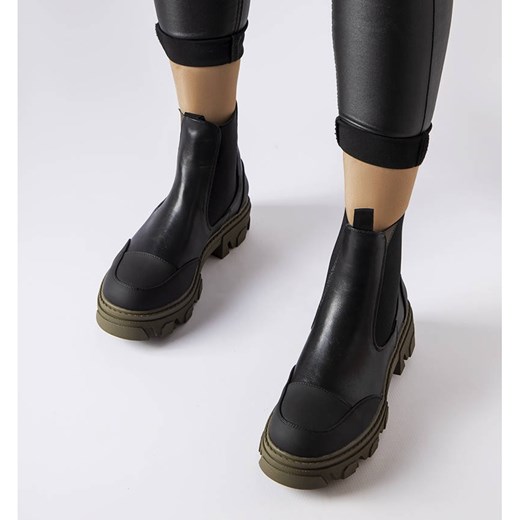 Botki czarne casual bez zapięcia 