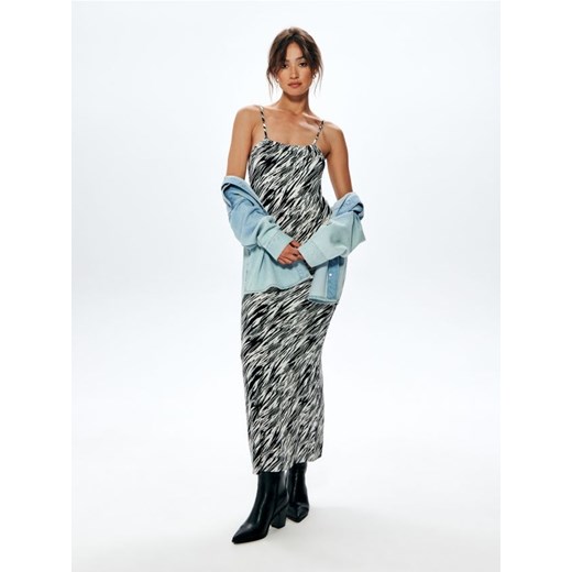 Sinsay - Sukienka midi ze wzorem - wielobarwny ze sklepu Sinsay w kategorii Sukienki - zdjęcie 161995921