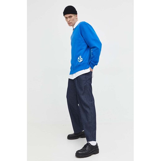 Karl Lagerfeld Jeans bluza męska kolor niebieski z nadrukiem Karl Lagerfeld Jeans S ANSWEAR.com