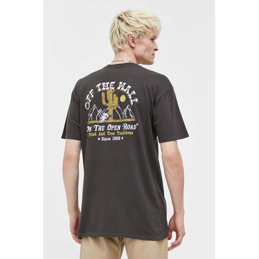 Vans t-shirt bawełniany kolor szary z nadrukiem ze sklepu ANSWEAR.com w kategorii T-shirty męskie - zdjęcie 161998471