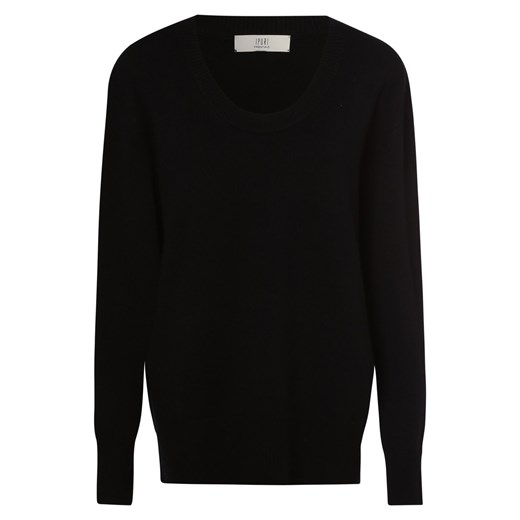 Ipuri Essentials Sweter damski z dodatkiem kaszmiru Kobiety Wełna czarny jednolity ze sklepu vangraaf w kategorii Swetry damskie - zdjęcie 162005454