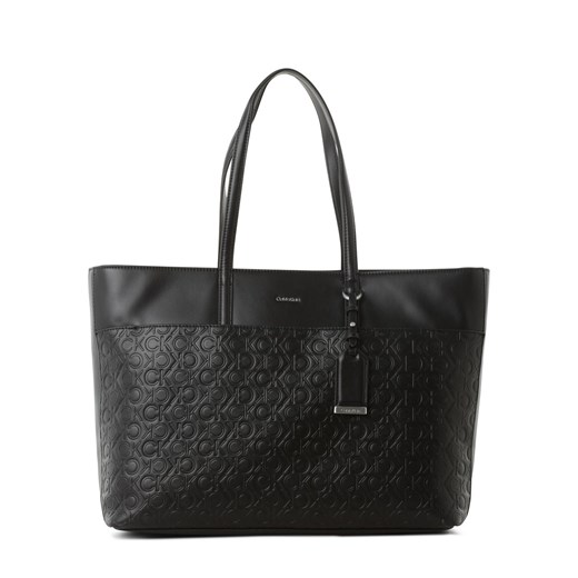 Calvin Klein Damska torba shopper Kobiety Sztuczna skóra czarny wypukły wzór tkaniny ze sklepu vangraaf w kategorii Torby Shopper bag - zdjęcie 162005562