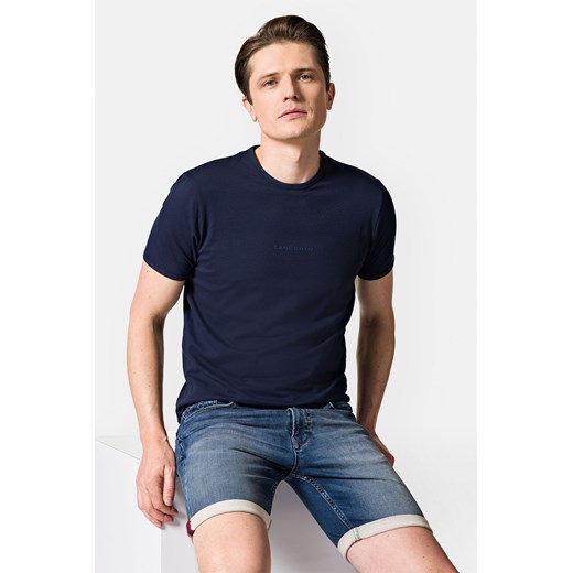 Koszulka Granatowa z Bawełną Steph ze sklepu Lancerto S.A. w kategorii T-shirty męskie - zdjęcie 162014790