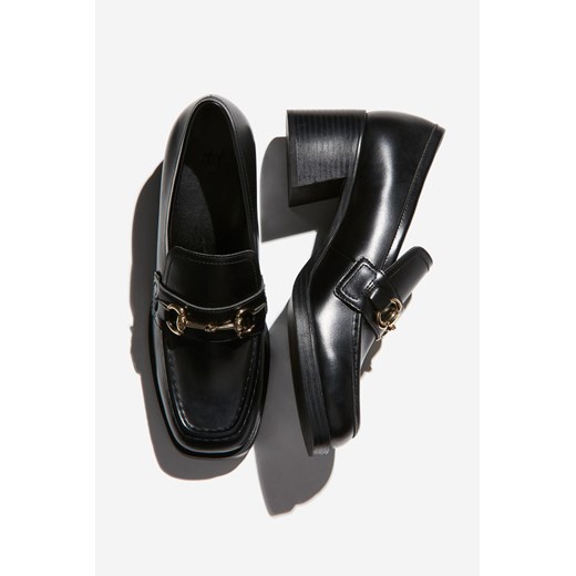 H & M - Mokasyny na obcasie - Czarny H & M 38 H&M