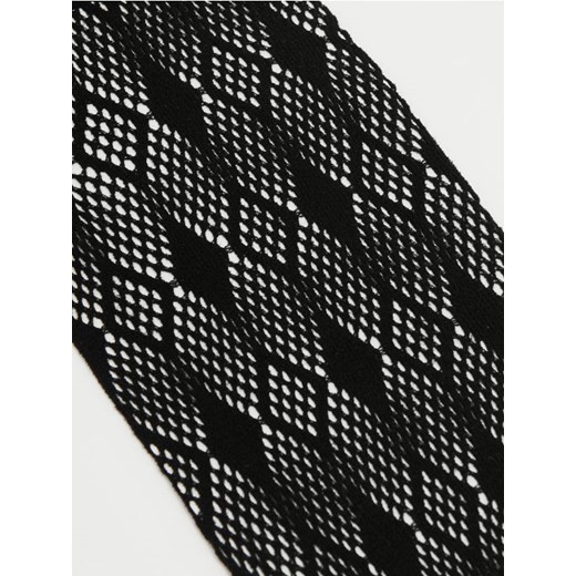 Cropp - Wzorzyste czarne rajstopy - czarny ze sklepu Cropp w kategorii Rajstopy - zdjęcie 162024573