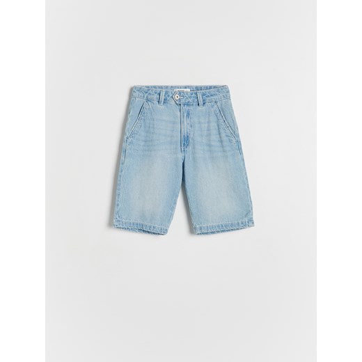 Reserved - Jeansowe szorty wide leg - niebieski ze sklepu Reserved w kategorii Spodenki chłopięce - zdjęcie 162029140