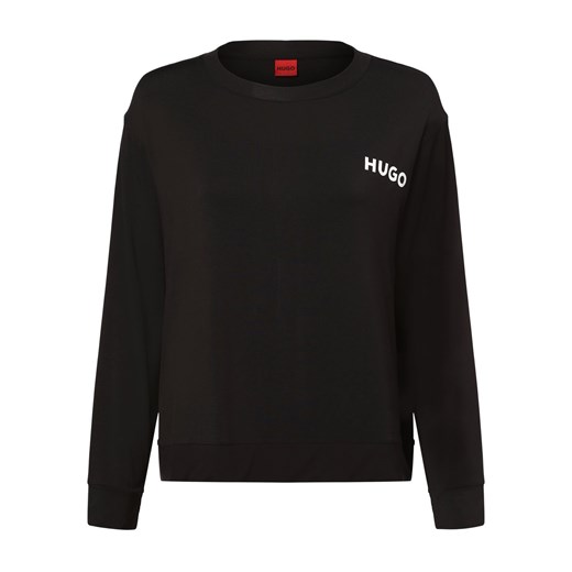 HUGO Damska koszulka od piżamy Kobiety wiskoza czarny jednolity ze sklepu vangraaf w kategorii Piżamy damskie - zdjęcie 162030432