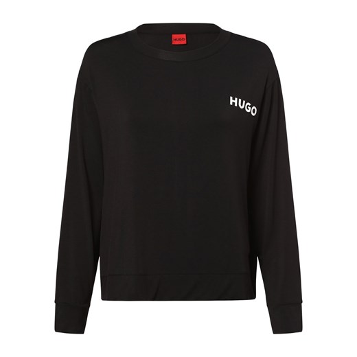 HUGO Damska koszulka od piżamy Kobiety wiskoza czarny jednolity ze sklepu vangraaf w kategorii Piżamy damskie - zdjęcie 162030433