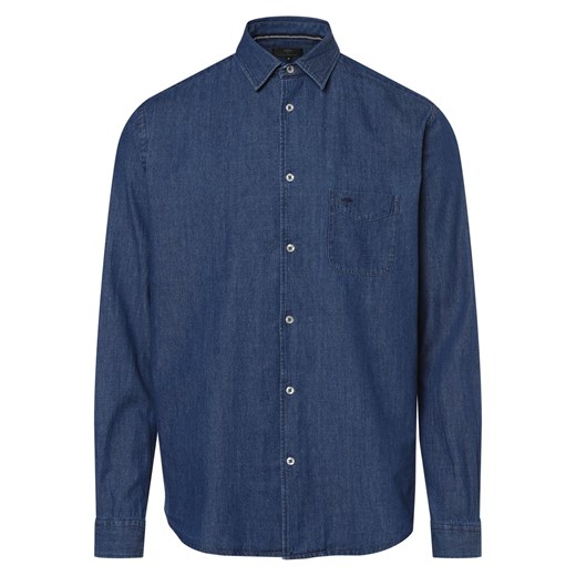 Fynch-Hatton Męska koszula jeansowa Mężczyźni Comfort Fit Bawełna indygo jednolity ze sklepu vangraaf w kategorii Koszule męskie - zdjęcie 162030521