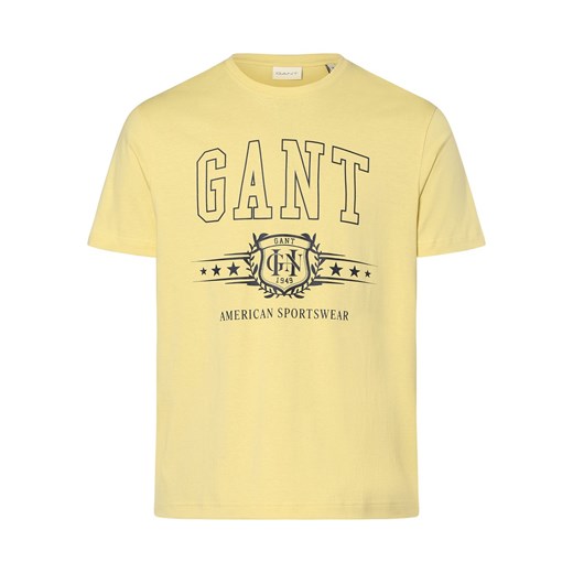 Gant T-shirt męski Mężczyźni Bawełna żółty nadruk ze sklepu vangraaf w kategorii T-shirty męskie - zdjęcie 162030542