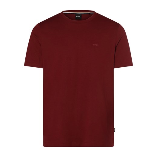 BOSS T-shirt męski Mężczyźni Bawełna bordowy jednolity M vangraaf
