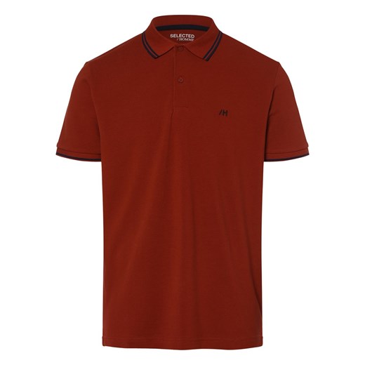 Selected Męska koszulka polo Mężczyźni Bawełna sjena jednolity ze sklepu vangraaf w kategorii T-shirty męskie - zdjęcie 162030610