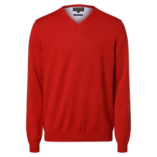 Finshley & Harding Sweter z dodatkiem kaszmiru Mężczyźni Bawełna czerwony marmurkowy ze sklepu vangraaf w kategorii Swetry męskie - zdjęcie 162030622