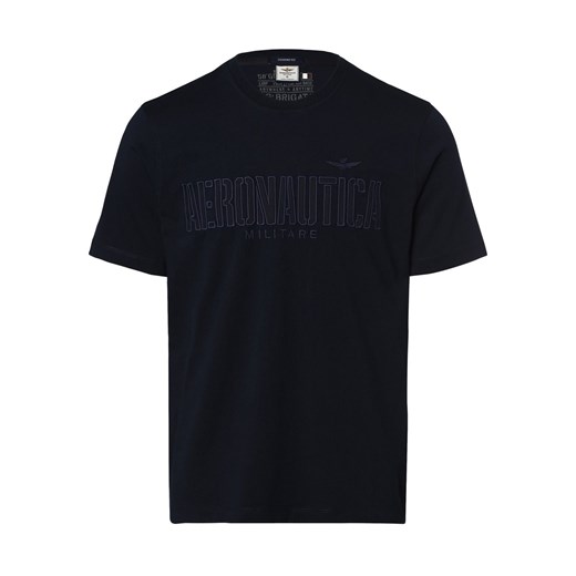Aeronautica T-shirt męski Mężczyźni Bawełna granatowy jednolity ze sklepu vangraaf w kategorii T-shirty męskie - zdjęcie 162030694