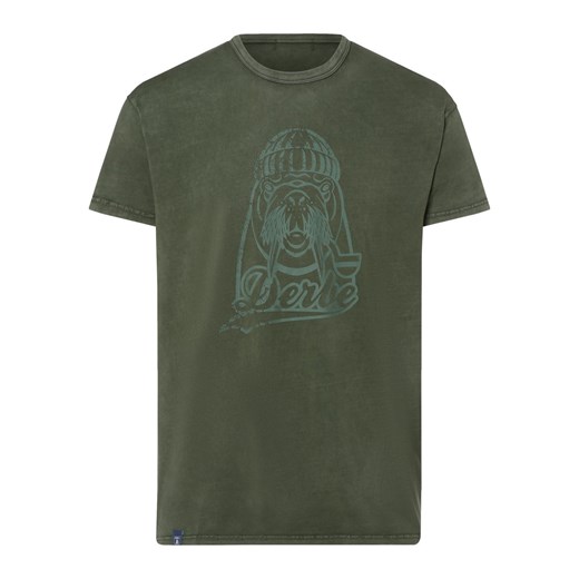 Derbe T-shirt męski Mężczyźni Bawełna oliwkowy nadruk ze sklepu vangraaf w kategorii T-shirty męskie - zdjęcie 162030711