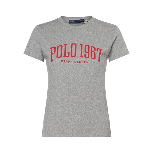 Polo Ralph Lauren T-shirt damski Kobiety Bawełna szary nadruk ze sklepu vangraaf w kategorii Bluzki damskie - zdjęcie 162030733