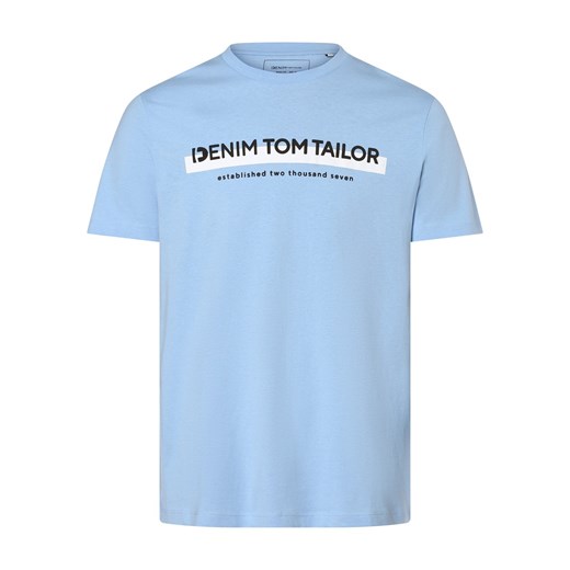 Tom Tailor Denim T-shirt męski Mężczyźni Bawełna jasnoniebieski nadruk ze sklepu vangraaf w kategorii T-shirty męskie - zdjęcie 162030742