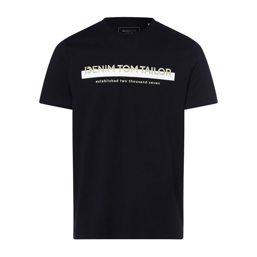Tom Tailor Denim T-shirt męski Mężczyźni Bawełna granatowy nadruk ze sklepu vangraaf w kategorii T-shirty męskie - zdjęcie 162030743