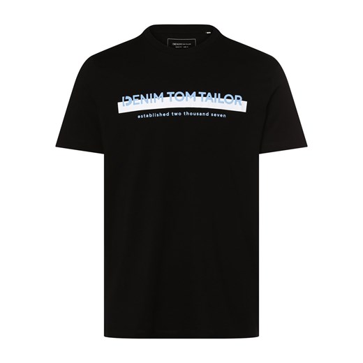 Tom Tailor Denim T-shirt męski Mężczyźni Bawełna czarny nadruk ze sklepu vangraaf w kategorii T-shirty męskie - zdjęcie 162030744