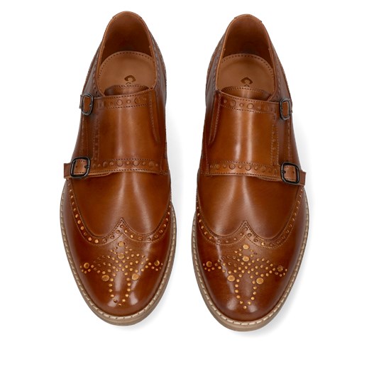 Brązowe skórzane półbuty Teo, Conhpol, Męskie, Monki, CE6376-01, Konopka Shoes Conhpol 39 Konopka Shoes
