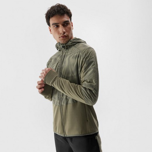 Męska bluza do biegania 4F 4FRAW23TJACM150 - khaki XL Sportstylestory.com