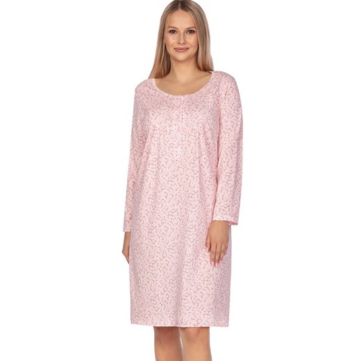 Bawełniana koszula nocna różowa Plus Size 008, Kolor różowy, Rozmiar 4XL, Regina ze sklepu Intymna w kategorii Koszule nocne - zdjęcie 162032812