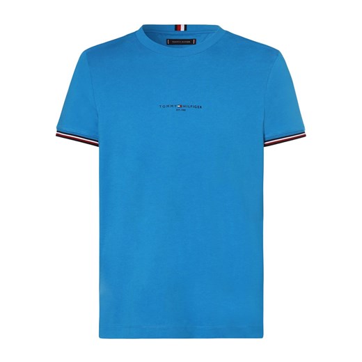 Tommy Hilfiger T-shirt męski Mężczyźni Bawełna niebieski jednolity ze sklepu vangraaf w kategorii T-shirty męskie - zdjęcie 162035120