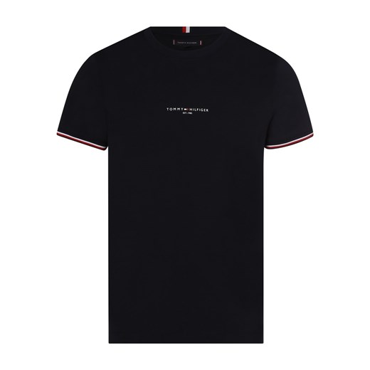Tommy Hilfiger T-shirt męski Mężczyźni Bawełna granatowy jednolity ze sklepu vangraaf w kategorii T-shirty męskie - zdjęcie 162035121
