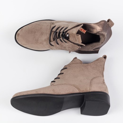 Szare zamsz botki damskie M.Daszyński SA198-24 39 suzana.pl