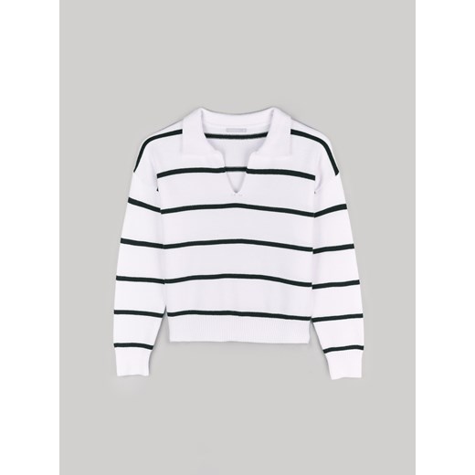 GATE Damski sweter w paski z kołnierzykiem polo 34 Gate 40 gateshop