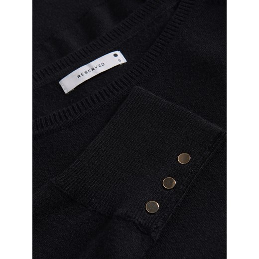 Reserved - Gładki sweter z wiskozą - Czarny Reserved L Reserved