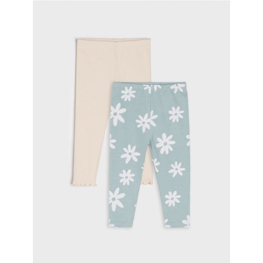 Sinsay - Legginsy 2 pack - zielony Sinsay 74 okazja Sinsay
