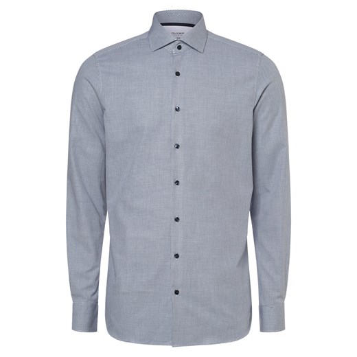 Olymp Level Five Koszula męska łatwa w prasowaniu Mężczyźni Slim Fit jasnoniebieski wzorzysty ze sklepu vangraaf w kategorii Koszule męskie - zdjęcie 162055982
