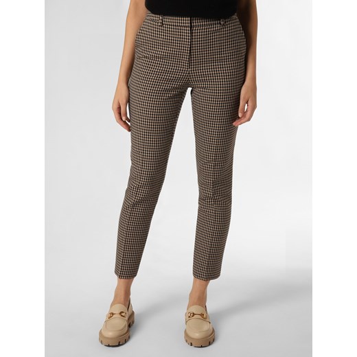 BOSS Spodnie Kobiety beżowy wzorzysty ze sklepu vangraaf w kategorii Spodnie damskie - zdjęcie 162056064