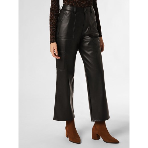 Tommy Jeans Spodnie Kobiety Sztuczna skóra czarny jednolity ze sklepu vangraaf w kategorii Spodnie damskie - zdjęcie 162056103