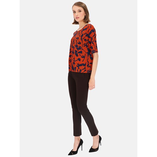Brązowe mocno dopasowane spodnie rurki na gumce z modelującej dzianiny Potis & Potis & Verso 44 Eye For Fashion