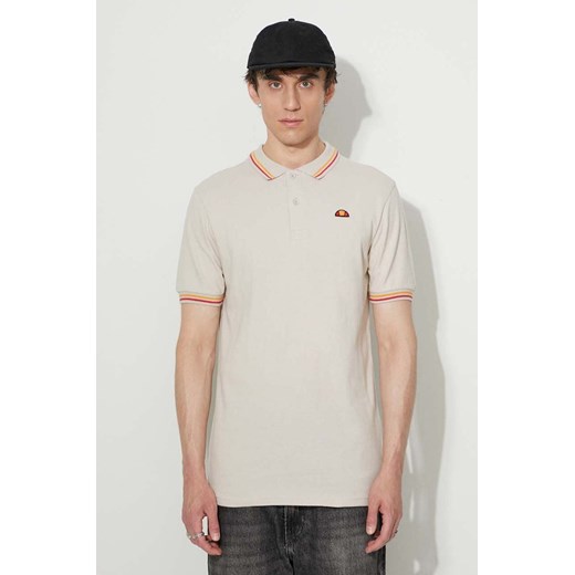 Ellesse polo bawełniane kolor beżowy SHR18077-WHITE ze sklepu ANSWEAR.com w kategorii T-shirty męskie - zdjęcie 162071220