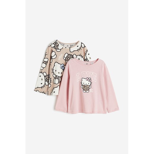 H & M - Dżersejowy top z długim rekawem 2-pak - Różowy H & M Dostępne inne rozmiary H&M