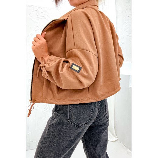 KURTKA ZAMSZOWA OVERSIZE Z KIESZENIAMI- BRĄZOWA Olika uniwersalny olika.com.pl