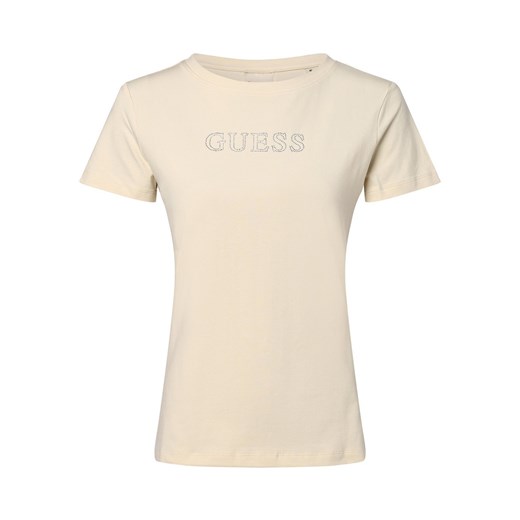GUESS T-shirt damski Kobiety Bawełna beżowy jednolity Guess S vangraaf