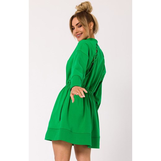 Sukienka na zamek z wycięciami na plecach soczysta zieleń M733, Kolor intensywna zieleń, Rozmiar L/XL, MOE ze sklepu Primodo w kategorii Sukienki - zdjęcie 162083232