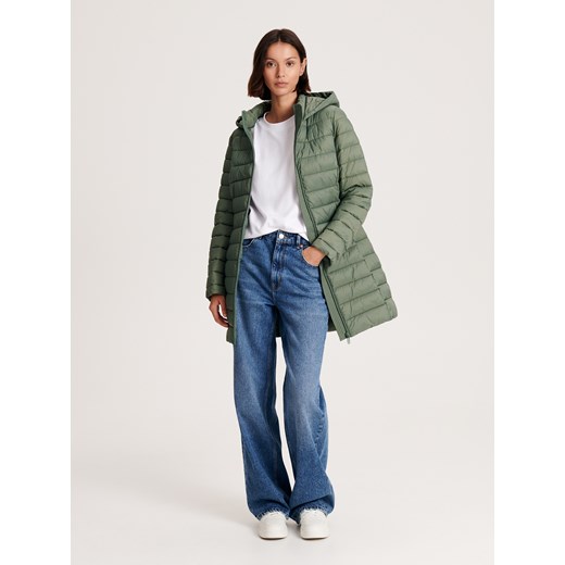 Reserved - Pikowany płaszcz - zielony ze sklepu Reserved w kategorii Płaszcze damskie - zdjęcie 162091220