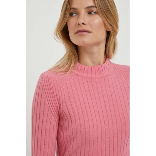United Colors of Benetton sweter wełniany damski kolor różowy United Colors Of Benetton XS ANSWEAR.com