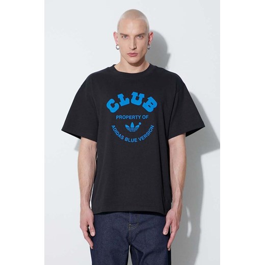 adidas Originals t-shirt bawełniany Club Tee Blue Version kolor czarny z nadrukiem IA2458 ze sklepu PRM w kategorii T-shirty męskie - zdjęcie 162095562