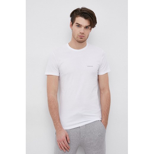 Versace T-shirt (2-pack) męski kolor biały gładki AU04023 ze sklepu PRM w kategorii T-shirty męskie - zdjęcie 162095594