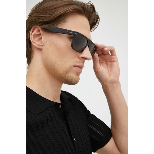 Tom Ford okulary przeciwsłoneczne męskie kolor czarny Tom Ford 58 promocyjna cena PRM