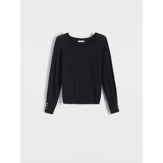 Reserved - Gładki sweter z wiskozą - Czarny Reserved S Reserved