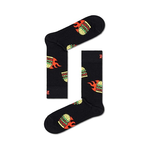 Happy Socks skarpetki Flaming Burger Sock kolor czarny ze sklepu ANSWEAR.com w kategorii Skarpetki damskie - zdjęcie 162109293