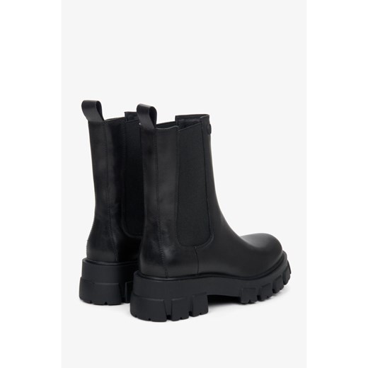 Estro: Czarne wysokie sztyblety damskie skórzane Estro 40 Estro