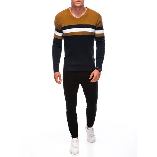 Sweter męski E224 - musztardowy Edoti XXL/3XL Edoti